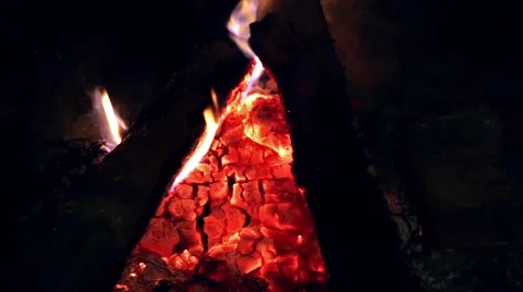 Fireplace with embers Stock Footage 57863929