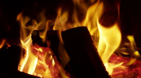 Fireplace in the evening Stock Footage 42255343