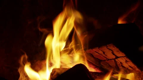 Fireplace in the evening Video stock 42256278