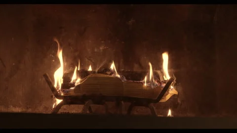 Fireplace, Fire Burning - Medium Fire Video stock 143326782
