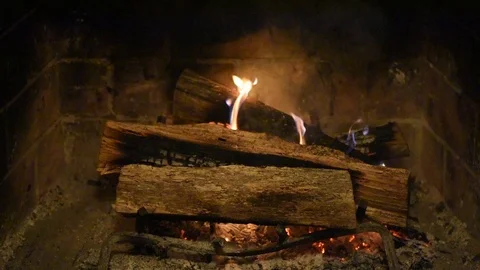 Fireplace fire Stock Footage 86146183