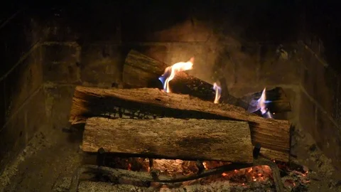 Fireplace fire Stock Footage 86146206