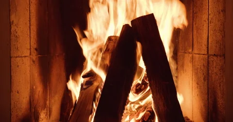 Fireplace with fire Vídeo Stock 138769482