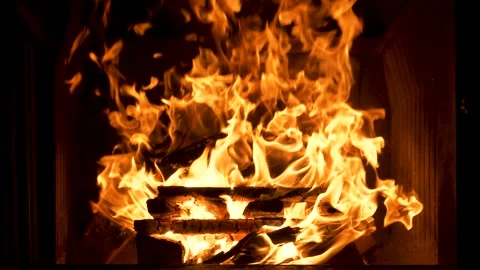 Fireplace Fire Stock Footage 332988165