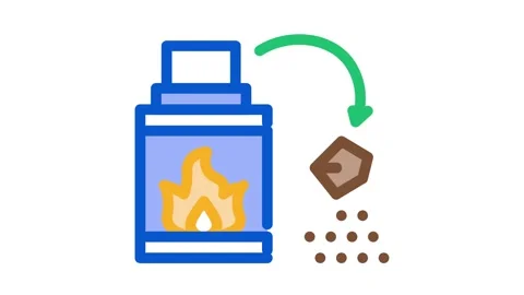 Fireplace fire Icon Animation Stock Footage 145273521