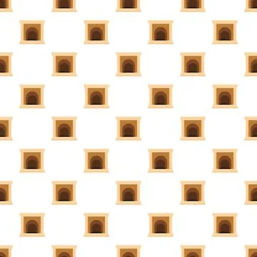 Fireplace for fire pattern seamless vector Stockillustratie