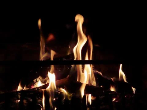 Fireplace with fire Stock-Fotos