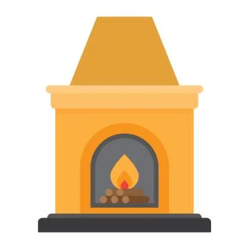 Fireplace flame bright. Stock Illustration