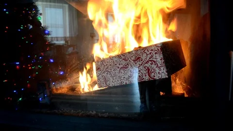 Fireplace flame Stock Footage 99490594