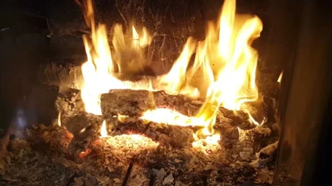Fireplace flame Stock Footage 143140110