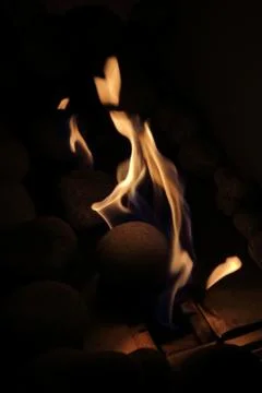 Fireplace flame Stock Photos