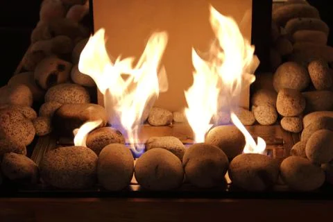 Fireplace flame Stock Photos