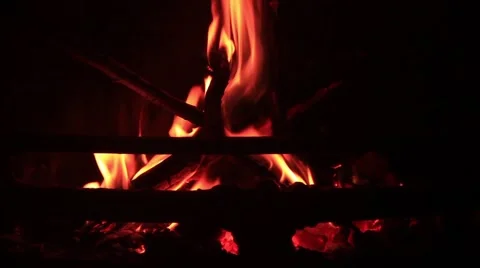 Fireplace, flames, coals Stock Footage 47940041