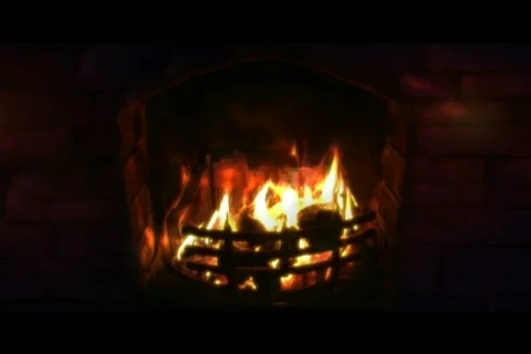 Fireplace flames flickering Stock Footage 562564