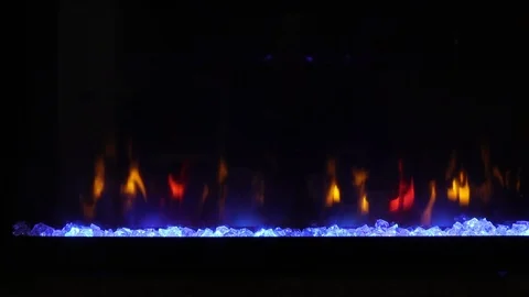 Fireplace Flames Flickering in Real Time Motion Video stock 127194487