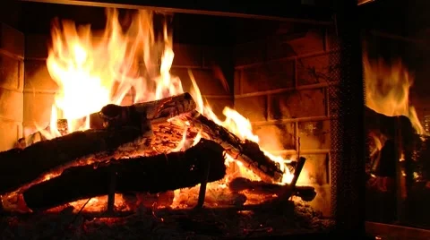 Fireplace Video stock 8534481
