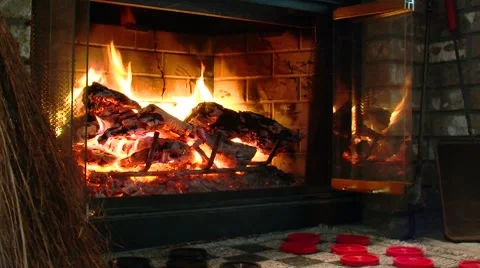 Fireplace Video stock 8534872