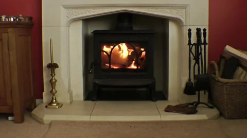Fireplace Stock Footage 28574680