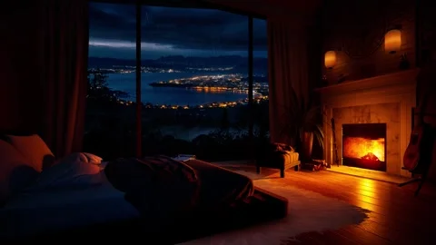 By the fireplace Stock Footage 291099393