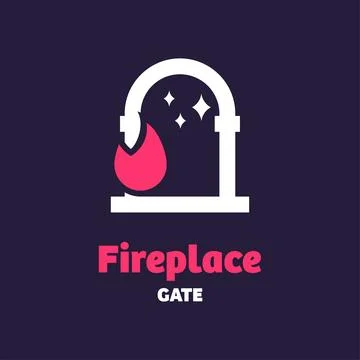 Fireplace Gate Logo 库存插图