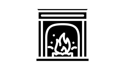 Fireplace glyph icon animation Stock Footage 326747210