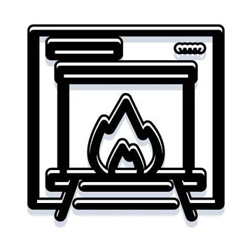 Fireplace hearth icon providing warmth and comfort Stock Illustration