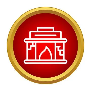 Fireplace hearth icon representing warmth and comfort Stock Illustration