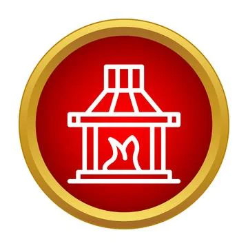 Fireplace hearth icon symbol for heating comfort 库存插图