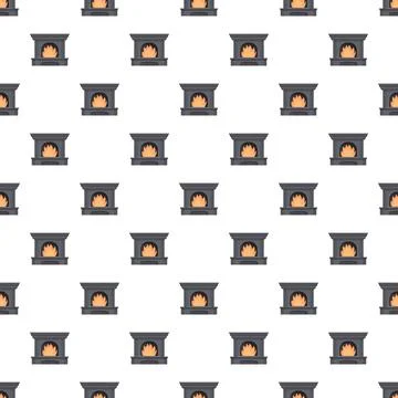 Fireplace hearths creating a seamless pattern background Stock Illustration