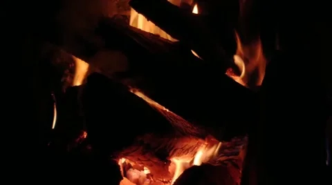 Fireplace heating during the cold season. Stock Footage 201341435