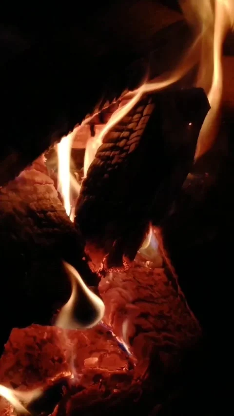 Fireplace heating in the interior of the apartment Stock Footage 190532316