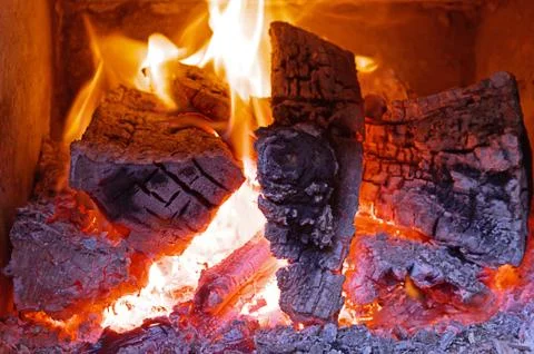 Fireplace home interior Stock Photos