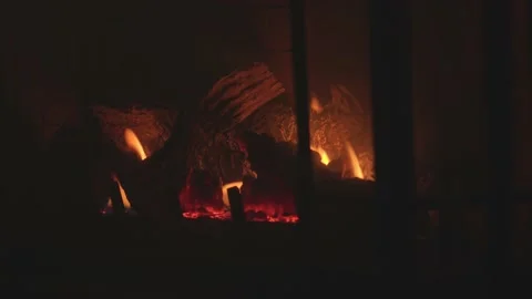 Fireplace at a hotel Stock Footage 182913528