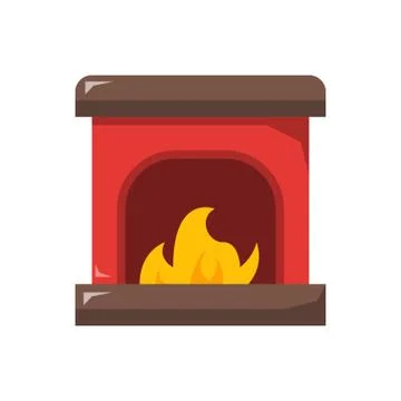Fireplace icon design with white background. flat design style. vector illustrat Stock Illustration