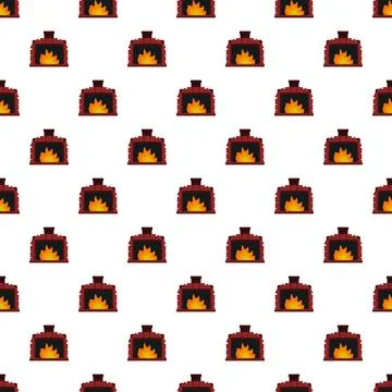 Fireplace icon pattern creating cozy domestic warmth background Stock Illustration