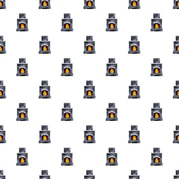 Fireplace icon pattern creating warm atmosphere Stock Illustration