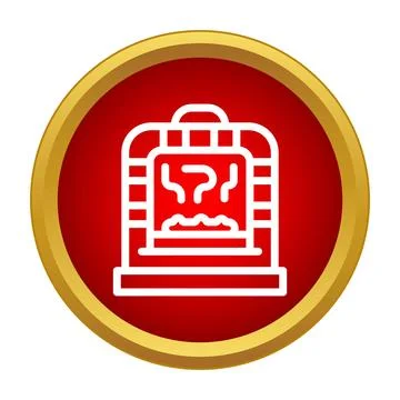 Fireplace icon representing heating and home comfort Stock Illustration