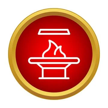 Fireplace icon representing home heating and comfort Stock Illustration