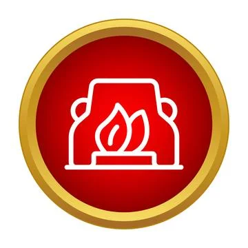 Fireplace icon representing home heating and comfort Stock Illustration