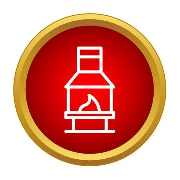 Fireplace icon representing home warmth and comfort Stock Illustration