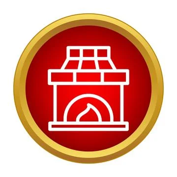 Fireplace icon representing home warmth and comfort Stock Illustration
