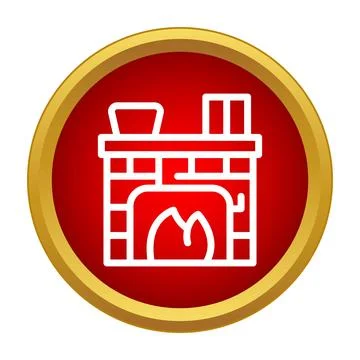 Fireplace icon showing warming home and comfort concept Stock Illustration