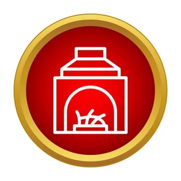 Fireplace icon symbolizing home heating and warmth Stock Illustration