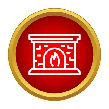 Fireplace icon symbolizing home warmth and comfort Stock Illustration