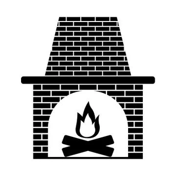 Fireplace icon vector illustration Stock Illustration