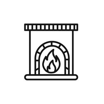 Fireplace icon vector set collection for web Illustrazione stock