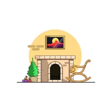 FIREPLACE Stock Illustration