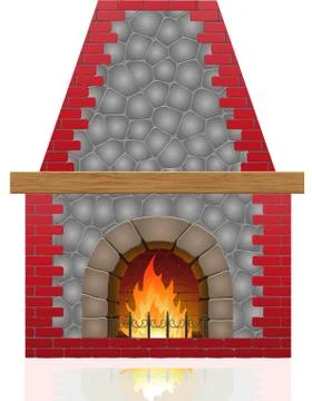 Fireplace illustration Stock Illustration