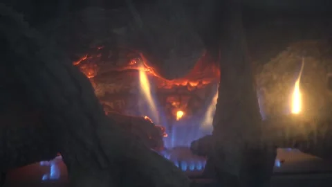 Fireplace, Indoor firepit, fire, Stock Footage 262192066