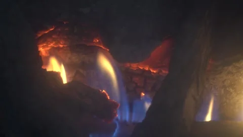 Fireplace, Indoor firepit, fire, Stock Footage 262192500
